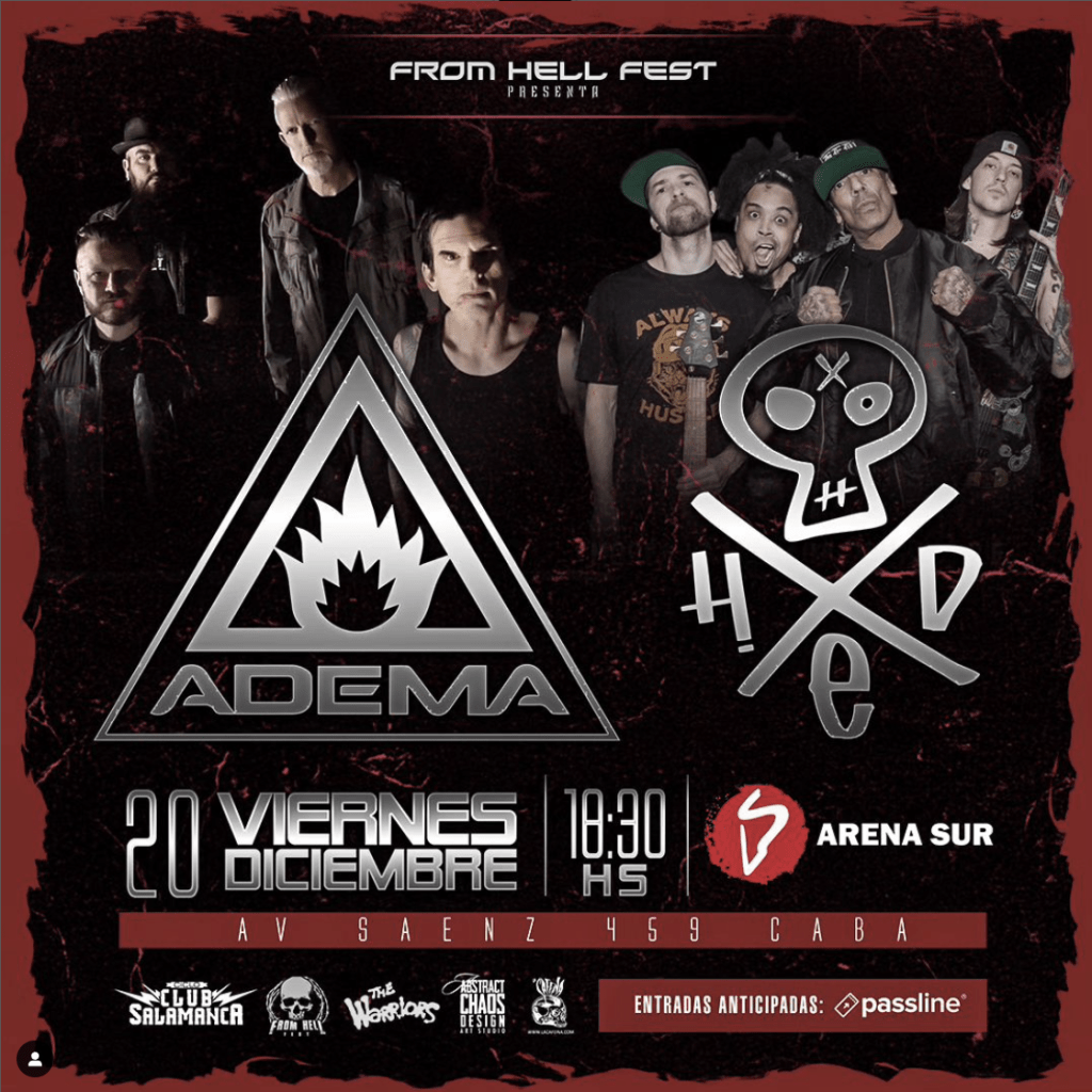Adema y HED P.E. Una noche de Nu Metal en&nbsp;Argentina
